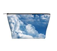 Lamb with A Lion On The Clouds Printed Travel Makeup Bag Trapeze Cosmetic Bag Makeup Case Toiletry Bag Organiser for Women