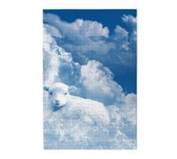Lamb with A Lion On The Clouds Printed Wooden Puzzle 1000 Piece, Cute Puzzle Game in Plastic Box for Family Entertainment and Brain Training Gifts