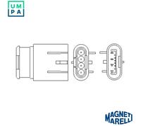 Magneti Marelli Lambda Sensor 466016355154 Heated for Fiat, Alfa Romeo, Ford, Abarth