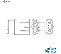 Magneti Marelli Lambda Sensor 466016355154 Heated for Fiat, Alfa Romeo, Ford, Abarth