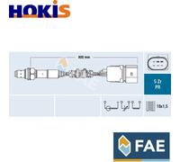 Lambda Sensor FAE 75039 for VW GOLF IV (1J1) 1.6 2000-2005