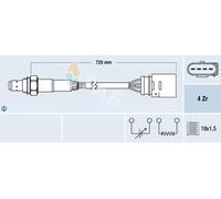 Lambda sensor before catalytic converter Regulating Probe 77139 FAE for SEAT VW