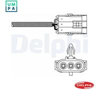 Delphi Lambda Sensor ES10992-12B1 - Oxygen Sensor for Renault Clio, Twingo, Kangoo