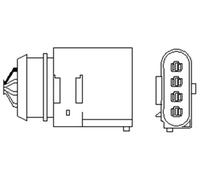Lambda sensor Heated 466016355064 MAGNETI MARELLI for AUDI SEAT