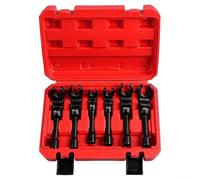 Lambda Sensor Socket Set 6pcs Long Reach for Car Repair - Offset Oxygen Sensor Wrench with Alloy Build