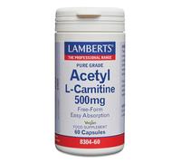 Lamberts Acetyl L-Carnitine 500mg - Highly Bioavailable Amino Acid - Vegan - 60 Capsules