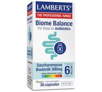 Lamberts Biome Balance for Antibiotics - Saccharomyces Boulardii Supplement - Supports Gut Balance During Antibiotic Use and Travel - 30 Vegan Capsules
