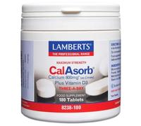 Lamberts Calcium Citrate with Vitamin D3 - High Absorption Formula - Supports Bone Health - 180 Tablets