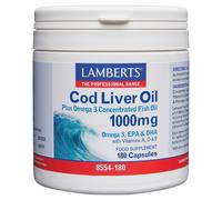 LAMBERTS Cod Liver Oil - 180 x 1000mg Capsules
