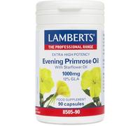 Lamberts Evening Primrose Oil 1000mg - Extra High Potency with 83% NRV Vitamin E - Source of GLA - 90 Capsules