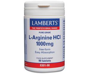 Lamberts L-Arginine HCL 1000mg 90 Tablets