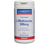 Lamberts L-Methionine 500mg - Free Form Amino Acid - Maximum Absorbtion - 60 Capsules - Vegan