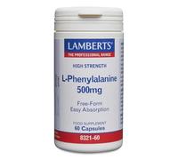 Lamberts L-Phenylalanine Capsules - 500mg Free-Form Amino Acid - High Purity Formula - 60 Vegan Capsules