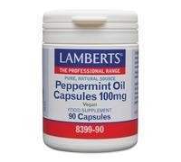 Lamberts Peppermint Oil 100mg - High Strength Distilled from Mint Leaves - 90 Capsules - Digestive Support