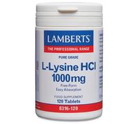 LAMBERTS Pure Grade L-Lysine HCl - 120 x 1000mg Tablets