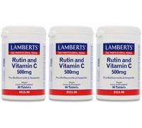 Lamberts Rutin and Vitamin C 500mg 90 Tablets X 3