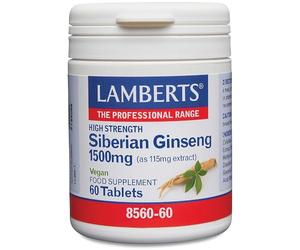Lamberts Siberian Ginseng 1500mg - Standardised Extract with Eleutherosides - One-A-Day - 60 Tablets