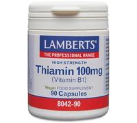Lamberts Thiamin Capsules - High Strength Vitamin B1 100mg - Supports Energy & Nervous System - 90 Capsules