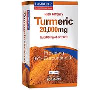 Lamberts Turmeric Tablets - High Potency 20,000mg Root Equivalent - Standardised 95% Curcumins - 60 Tablets