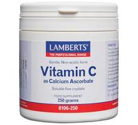 Lamberts Vitamin C Powder - Gentle Non-Acidic Calcium Ascorbate - 250g Fine Crystals - High Strength & Easily Soluble