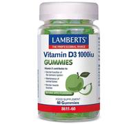 Lamberts Vitamin D3 1000iu Gummies - Suitable for Vegetarians - Immune & Bone Support - Sugar Free - 60 Gummies