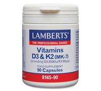 Lamberts Vitamin D3 2000iu & K2 90µg - High Strength MK-7 Complex - Bone & Immune Support - 90 Vegetarian Capsules