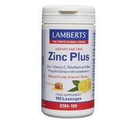 Lamberts Zinc Plus Lozenges - with Vitamin C and Propolis - Immune & Throat Support - 100 Lozenges
