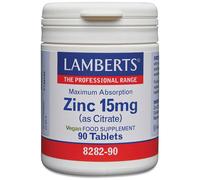 Lamberts Zinc Tablets ? 15mg Elemental Zinc as Citrate ? Immune, Skin & Reproductive Health Support ? 180 Tablets