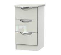 Lambeth Assembled Gloss 3 Drawer Bedside Table Kaschgloss