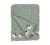Lambland 100% British Aran Wool Sheep Throw (Sage)