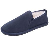 Lambland Men’s Genuine Sheepskin-Lined Slipper Boots with Hard-Wearing Sole - Ultimate Comfort and Durability (Blue, UK Footwear Size System, Adult, Men, Numeric, Medium, 6)