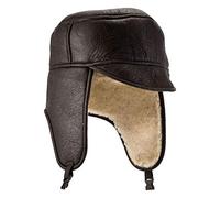 Lambland Men's Luxury Leather Outer Hat with Sheepskin Lining (as8, Alpha, m, l) Brown