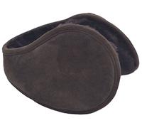 Lambland Sheepskin and Suede Ear Warmers Sprung Earmuffs (Dark Brown)
