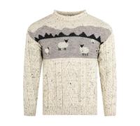 Lambland Unisex Wool Sheep Adult Jumper - Warm and Comfortable British Wool Sweater with Unique Sheep Design (UK, Alpha, L, XL, Regular, Regular, Natural NEP)