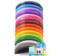 Lambluefly 3D Pen Accessories PLA, 24 Colours, Each 5 m Total 120 m, 3D Pen Filament with Templates & Silicone Finger Case, Filament 3D Pen 1.75 mm, 3D Pen Filapen for MYNT3D, SCRIB3D, ODRVM, Tecboss
