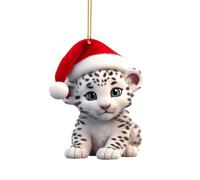 Lambo Christmas Ornaments | Christmas Tree Snow Leopard Pendant - Christmas Cartoon 2D Acrylic Decoration, Window Wall Home Animal Pendant Ornaments