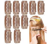 Lambo Chunni Clips with Safety - Pack of 10 6 Teeth Wig Clips for Securing the Wig Seamless - Extension Clips, Hair Clips for Clip In Extensions, Clips