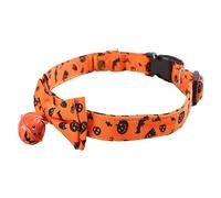Lambo Dog Collar with Bow - Cute Pumpkin Butterfly with Bell, Adjustable Collars with Bell and Smiling Pumpkin, Halloween Dog Collar Accessories