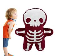 Lambo Ghost Soft Toy, Skeleton Plush, Cute Red Skull Plush Toy Pillow - Collectible Skeleton Plush Toy 25 cm/9.8 Inch, Animals
