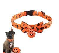 Lambo Halloween Cat - Cute Pumpkin Butterfly with Bell | Adjustable Collars with Bell and Smiling Pumpkin Face Halloween Dog Collar Accessories