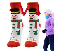Lambo Socks with Magnetic Hands, Friendship Socks - Couple Hand Socks for Adults, Christmas Themed Tube Socks, Friendship Gift, Gifts
