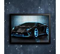 Lamborghini Aventador Car Art Photograph Poster Wall Art Print A4 / A3 Framed unframed (Framed, A4 Framed - Black Frame)