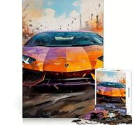 Lamborghini Aventador Jigsaw for Teenagers1000 Pieces Cognitive Boost Nice Thick Family Bond Santa Surprise (38x52cm)
