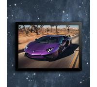 Lamborghini Aventador Superveloce Sports Super Car Wall Art Poster Print available framed or unframed (A3 Framed - Black Frame)