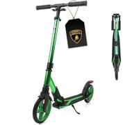 Lamborghini Kick Scooter for Kids Ages 8-12 - 200mm Big Wheels Foldable Scooter for Teens & Adult, Shock-Absorbing, Kickstand, Premium Aluminum City Scooters for Boys Girls, 220 lbs Max - Green