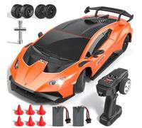 Lamborghini RC Drift Car, 1:18 4WD High Speed Remote Control Drift Cars with Full Proportional Throttle and LED Light, 35 KM/H RC Racing with Speed Adjustment, Boys Toy Gifts Age 6 7 8 9 10 11 12+