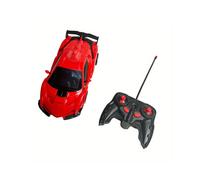 (Lamborghini Red) Transforming RC Robot Police Car Toy - One-Click Transformation, Remote Control