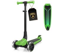 Lamborghini Scooter for Kids Ages 3-7, 3 Wheel Kids Scooter with Light-up Wheels & LED Deck, Adjustable Height, Foldable, Lean to Steer, Kick n Roll for 3+ Year Old Toddlers Girls Boys Green
