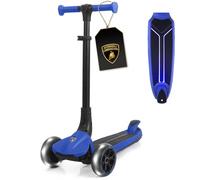 Lamborghini Scooter for Kids Ages 3-7, 3 Wheel Kids Scooter with Light-up Wheels & LED Deck, Adjustable Height, Foldable, Lean to Steer, Kick n Roll for 3+ Year Old Toddlers Girls Boys Blue