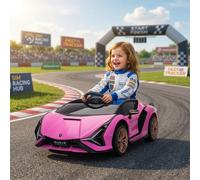 Homcom 12V Kids Electric Ride On Car 2 Motors Licensed Car For 3-5 Years In Pink Pink